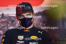 Max Verstappen (NLD) Red Bull Racing in the post qualifying FIA Press Conference. 15.08.2020. Formula 1 World Championship, Rd 6, Spanish Grand Prix, Barcelona, Spain, Qualifying Day.