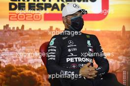 Valtteri Bottas (FIN) Mercedes AMG F1 in the post qualifying FIA Press Conference. 15.08.2020. Formula 1 World Championship, Rd 6, Spanish Grand Prix, Barcelona, Spain, Qualifying Day.
