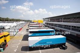 Paddock atmosphere - Williams Racing trucks. 13.08.2020. Formula 1 World Championship, Rd 6, Spanish Grand Prix, Barcelona, Spain, Preparation Day.
