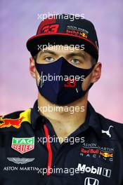 Max Verstappen (NLD) Red Bull Racing in the FIA Press Conference. 13.08.2020. Formula 1 World Championship, Rd 6, Spanish Grand Prix, Barcelona, Spain, Preparation Day.