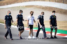Pierre Gasly (FRA) AlphaTauri walks the circuit with the team. 13.08.2020. Formula 1 World Championship, Rd 6, Spanish Grand Prix, Barcelona, Spain, Preparation Day.