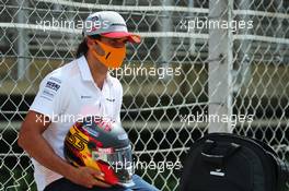 Carlos Sainz Jr (ESP) McLaren - Spanish GP helmet. 13.08.2020. Formula 1 World Championship, Rd 6, Spanish Grand Prix, Barcelona, Spain, Preparation Day.