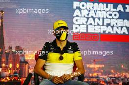 Esteban Ocon (FRA) Renault F1 Team in the FIA Press Conference. 13.08.2020. Formula 1 World Championship, Rd 6, Spanish Grand Prix, Barcelona, Spain, Preparation Day.