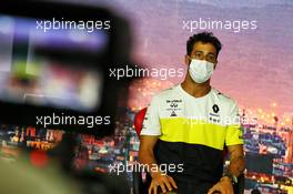 Daniel Ricciardo (AUS) Renault F1 Team in the FIA Press Conference. 13.08.2020. Formula 1 World Championship, Rd 6, Spanish Grand Prix, Barcelona, Spain, Preparation Day.