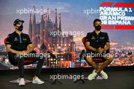 (L to R): Nicholas Latifi (CDN) Williams Racing and team mate George Russell (GBR) Williams Racing in the FIA Press Conference. 13.08.2020. Formula 1 World Championship, Rd 6, Spanish Grand Prix, Barcelona, Spain, Preparation Day.