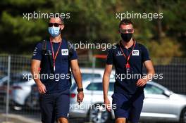 Daniil Kvyat (RUS) AlphaTauri (Right). 13.08.2020. Formula 1 World Championship, Rd 6, Spanish Grand Prix, Barcelona, Spain, Preparation Day.