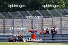 Alexander Albon (THA) Red Bull Racing RB16 crashed in the second practice session. 31.07.2020. Formula 1 World Championship, Rd 4, British Grand Prix, Silverstone, England, Practice Day.