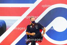 Christian Horner (GBR) Red Bull Racing Team Principal in the FIA Press Conference. 31.07.2020. Formula 1 World Championship, Rd 4, British Grand Prix, Silverstone, England, Practice Day.