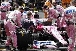 Lance Stroll (CDN) Racing Point F1 Team RP20 on the grid. 02.08.2020. Formula 1 World Championship, Rd 4, British Grand Prix, Silverstone, England, Race Day.
