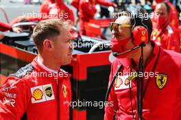 Sebastian Vettel (GER) Ferrari on the grid. 02.08.2020. Formula 1 World Championship, Rd 4, British Grand Prix, Silverstone, England, Race Day.