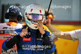 Lando Norris (GBR) McLaren on the grid. 02.08.2020. Formula 1 World Championship, Rd 4, British Grand Prix, Silverstone, England, Race Day.