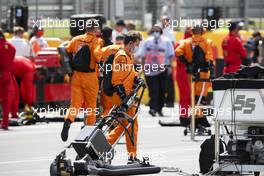 McLaren on the grid. 02.08.2020. Formula 1 World Championship, Rd 4, British Grand Prix, Silverstone, England, Race Day.