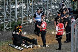 Extinction Rebellion acitivists and the Police.                                                   02.08.2020. Formula 1 World Championship, Rd 4, British Grand Prix, Silverstone, England, Race Day.
