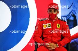 Third placed Charles Leclerc (MON) Ferrari in the post race FIA Press Conference. 02.08.2020. Formula 1 World Championship, Rd 4, British Grand Prix, Silverstone, England, Race Day.