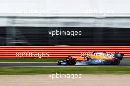 Carlos Sainz Jr (ESP) McLaren MCL35 locks up under braking.                                02.08.2020. Formula 1 World Championship, Rd 4, British Grand Prix, Silverstone, England, Race Day.