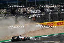 Kevin Magnussen (DEN) Haas VF-20 crashes out of the race.                                02.08.2020. Formula 1 World Championship, Rd 4, British Grand Prix, Silverstone, England, Race Day.