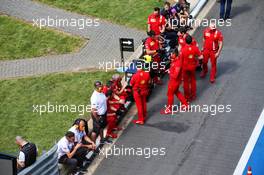 Ferrari mechanics in parc ferme. 01.08.2020. Formula 1 World Championship, Rd 4, British Grand Prix, Silverstone, England, Qualifying Day.
