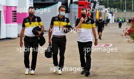 Cyril Abiteboul (FRA) Renault Sport F1 Managing Director (Centre). 01.08.2020. Formula 1 World Championship, Rd 4, British Grand Prix, Silverstone, England, Qualifying Day.