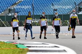 Esteban Ocon (FRA) Renault F1 Team walks the circuit with the team. 30.07.2020. Formula 1 World Championship, Rd 4, British Grand Prix, Silverstone, England, Preparation Day.