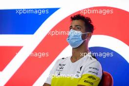 Daniel Ricciardo (AUS) Renault F1 Team in the FIA Press Conference. 30.07.2020. Formula 1 World Championship, Rd 4, British Grand Prix, Silverstone, England, Preparation Day.