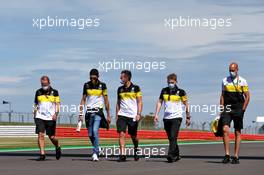 Esteban Ocon (FRA) Renault F1 Team walks the circuit with the team. 30.07.2020. Formula 1 World Championship, Rd 4, British Grand Prix, Silverstone, England, Preparation Day.