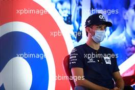 Pierre Gasly (FRA) AlphaTauri in the FIA Press Conference. 30.07.2020. Formula 1 World Championship, Rd 4, British Grand Prix, Silverstone, England, Preparation Day.
