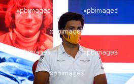 Carlos Sainz Jr (ESP) McLaren in the FIA Press Conference. 30.07.2020. Formula 1 World Championship, Rd 4, British Grand Prix, Silverstone, England, Preparation Day.