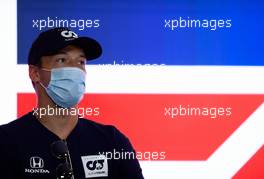 Daniil Kvyat (RUS) AlphaTauri in the FIA Press Conference. 30.07.2020. Formula 1 World Championship, Rd 4, British Grand Prix, Silverstone, England, Preparation Day.