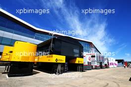 Renault F1 Team trucks in the paddock. 30.07.2020. Formula 1 World Championship, Rd 4, British Grand Prix, Silverstone, England, Preparation Day.