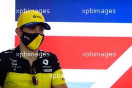 Esteban Ocon (FRA) Renault F1 Team in the FIA Press Conference. 30.07.2020. Formula 1 World Championship, Rd 4, British Grand Prix, Silverstone, England, Preparation Day.