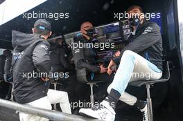 (L to R): Nicholas Latifi (CDN) Williams Racing with Simon Roberts (GBR) Williams Racing F1 Acting Team Principal and George Russell (GBR) Williams Racing. 09.10.2020. Formula 1 World Championship, Rd 11, Eifel Grand Prix, Nurbugring, Germany, Practice Day.