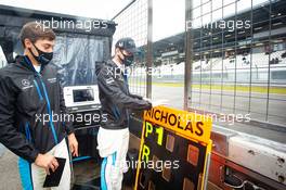 (L to R): George Russell (GBR) Williams Racing and Nicholas Latifi (CDN) Williams Racing. 09.10.2020. Formula 1 World Championship, Rd 11, Eifel Grand Prix, Nurbugring, Germany, Practice Day.