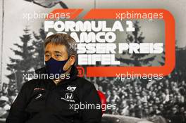 Masashi Yamamoto (JPN) Honda Racing F1 Managing Director in the FIA Press Conference. 09.10.2020. Formula 1 World Championship, Rd 11, Eifel Grand Prix, Nurbugring, Germany, Practice Day.