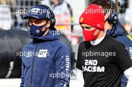 (L to R): Pierre Gasly (FRA) AlphaTauri with Charles Leclerc (MON) Ferrari on the grid. 11.10.2020. Formula 1 World Championship, Rd 11, Eifel Grand Prix, Nurbugring, Germany, Race Day.