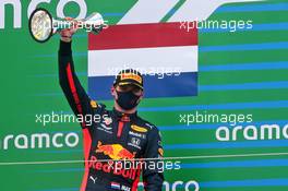 Max Verstappen (NLD) Red Bull Racing celebrates his second position on the podium. 11.10.2020. Formula 1 World Championship, Rd 11, Eifel Grand Prix, Nurbugring, Germany, Race Day.