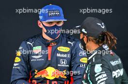 (L to R): Max Verstappen (NLD) Red Bull Racing with Lewis Hamilton (GBR) Mercedes AMG F1 in parc ferme. 11.10.2020. Formula 1 World Championship, Rd 11, Eifel Grand Prix, Nurbugring, Germany, Race Day.