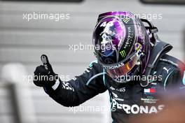 Race winner Lewis Hamilton (GBR) Mercedes AMG F1 celebrates in parc ferme. 11.10.2020. Formula 1 World Championship, Rd 11, Eifel Grand Prix, Nurbugring, Germany, Race Day.