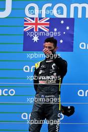 Daniel Ricciardo (AUS) Renault F1 Team celebrates his third position on the podium. 11.10.2020. Formula 1 World Championship, Rd 11, Eifel Grand Prix, Nurbugring, Germany, Race Day.