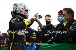 Daniel Ricciardo (AUS) Renault F1 Team celebrates his third position with the team in parc ferme. 11.10.2020. Formula 1 World Championship, Rd 11, Eifel Grand Prix, Nurbugring, Germany, Race Day.