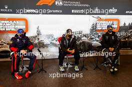 (L to R): Max Verstappen (NLD) Red Bull Racing; Lewis Hamilton (GBR) Mercedes AMG F1; and Daniel Ricciardo (AUS) Renault F1 Team, in the post race FIA Press Conference. 11.10.2020. Formula 1 World Championship, Rd 11, Eifel Grand Prix, Nurbugring, Germany, Race Day.
