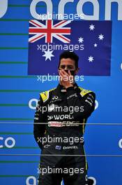 Daniel Ricciardo (AUS) Renault F1 Team celebrates his third position on the podium. 11.10.2020. Formula 1 World Championship, Rd 11, Eifel Grand Prix, Nurbugring, Germany, Race Day.