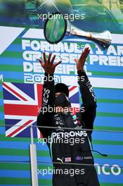 Race winner Lewis Hamilton (GBR) Mercedes AMG F1 celebrates on the podium. 11.10.2020. Formula 1 World Championship, Rd 11, Eifel Grand Prix, Nurbugring, Germany, Race Day.