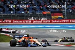 Lando Norris (GBR) McLaren MCL35. 11.10.2020. Formula 1 World Championship, Rd 11, Eifel Grand Prix, Nurbugring, Germany, Race Day.