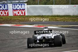 George Russell (GBR) Williams Racing FW43 with a puncture. 11.10.2020. Formula 1 World Championship, Rd 11, Eifel Grand Prix, Nurbugring, Germany, Race Day.