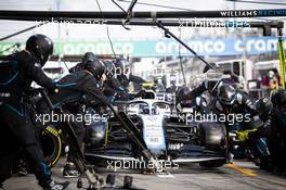 Nicholas Latifi (CDN) Williams Racing FW43 makes a pit stop. 11.10.2020. Formula 1 World Championship, Rd 11, Eifel Grand Prix, Nurbugring, Germany, Race Day.