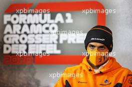 Carlos Sainz Jr (ESP) McLaren in the FIA Press Conference. 08.10.2020. Formula 1 World Championship, Rd 11, Eifel Grand Prix, Nurbugring, Germany, Preparation Day.