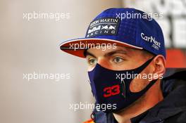 Max Verstappen (NLD) Red Bull Racing in the FIA Press Conference. 08.10.2020. Formula 1 World Championship, Rd 11, Eifel Grand Prix, Nurbugring, Germany, Preparation Day.