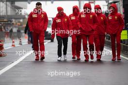 Sebastian Vettel (GER) Ferrari walks the circuit with the team. 08.10.2020. Formula 1 World Championship, Rd 11, Eifel Grand Prix, Nurbugring, Germany, Preparation Day.