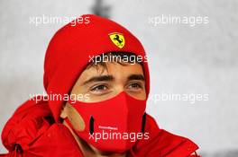 Charles Leclerc (MON) Ferrari in the FIA Press Conference. 08.10.2020. Formula 1 World Championship, Rd 11, Eifel Grand Prix, Nurbugring, Germany, Preparation Day.
