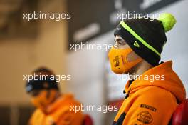 Lando Norris (GBR) McLaren in the FIA Press Conference. 08.10.2020. Formula 1 World Championship, Rd 11, Eifel Grand Prix, Nurbugring, Germany, Preparation Day.